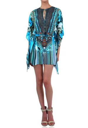 Short Kaftan Aqua Green