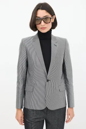 Silver & Black Striped Three Pocket Blazer