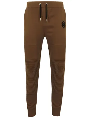 St Baglan Panelled Zip Up Cuffed Joggers in Teak - Saint & Sinner