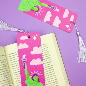 Statue of Liberty New York City Bookmark with Lilac Tassel