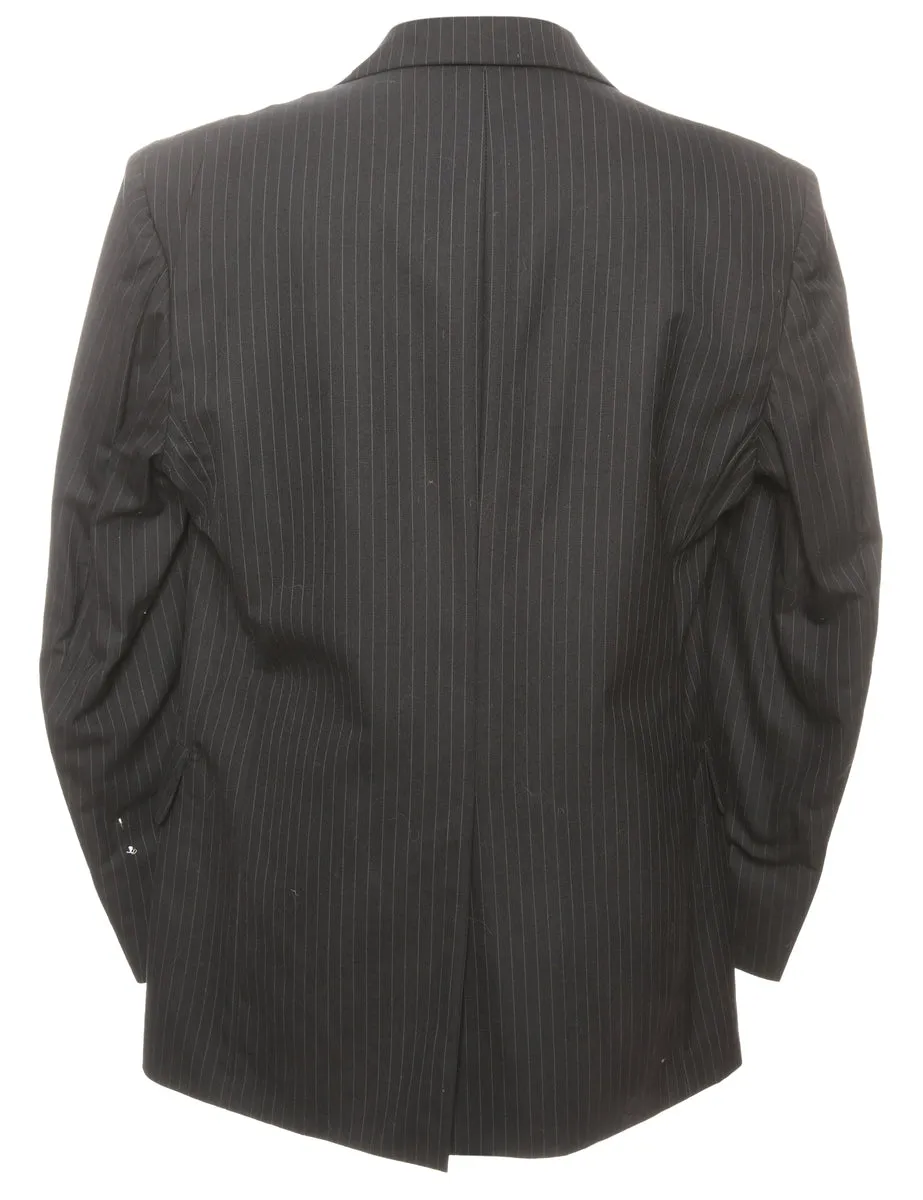 Striped Dark Grey Blazer - L