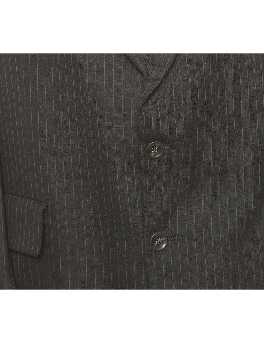 Striped Dark Grey Blazer - L