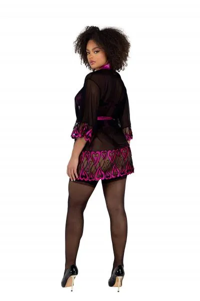 Sweetheart Robe - Pink/Black -