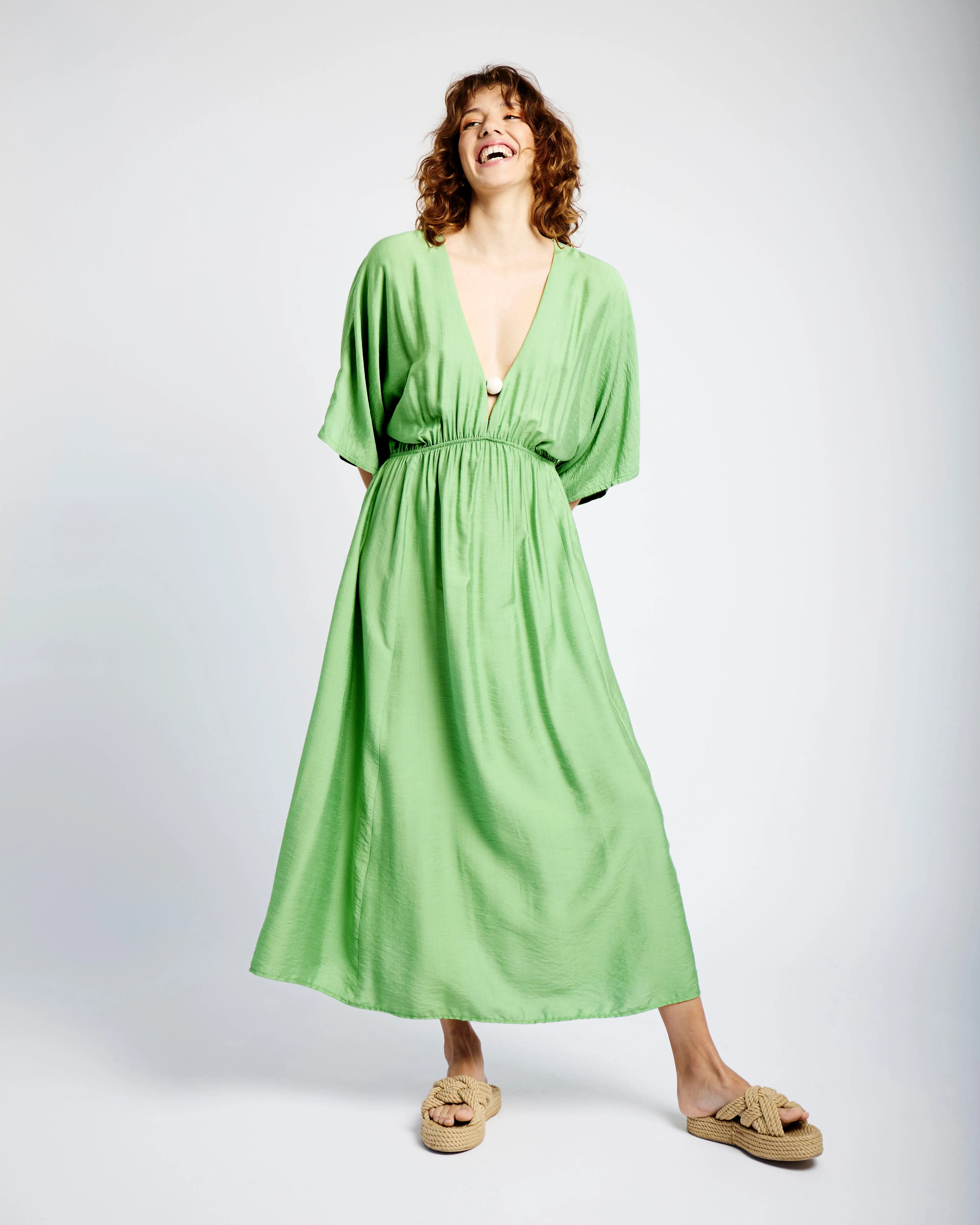 The Beaded Kaftan in Green