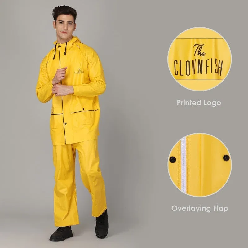 THE CLOWNFISH Men Rain Coat - Waterproof, Reversible & Reflective | Set of Top and Bottom | XXX-Large | Blue
