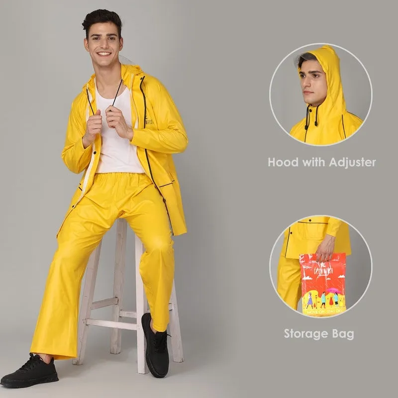 THE CLOWNFISH Men Rain Coat - Waterproof, Reversible & Reflective | Set of Top and Bottom | XXX-Large | Blue