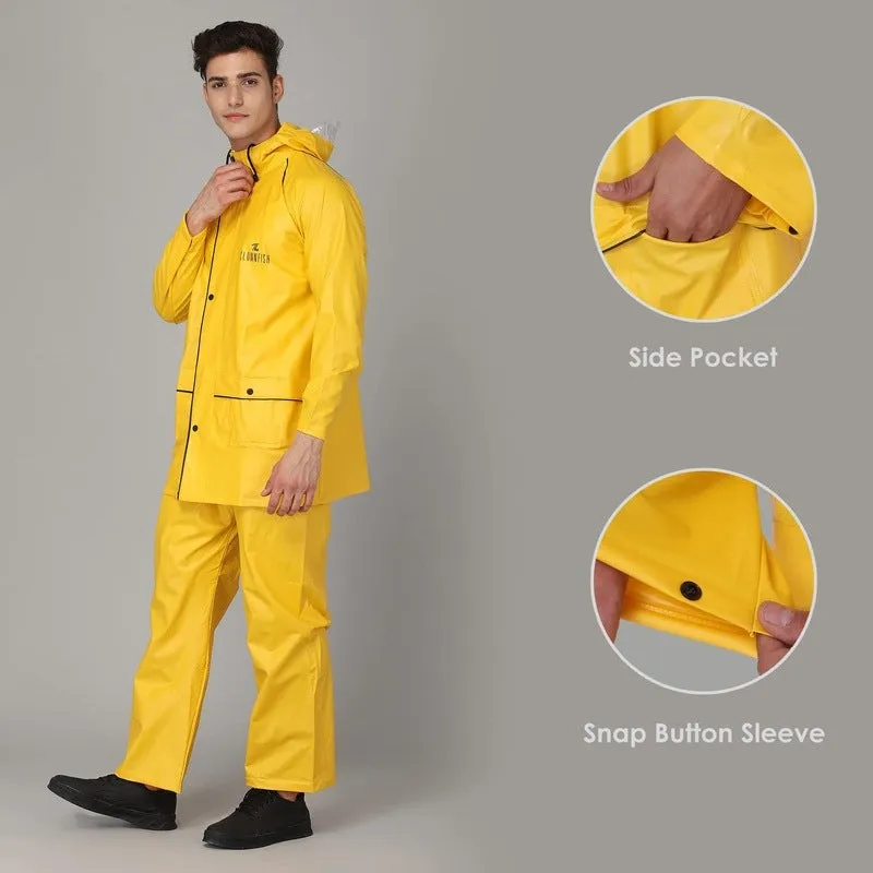 THE CLOWNFISH Men Rain Coat - Waterproof, Reversible & Reflective | Set of Top and Bottom | XXX-Large | Blue