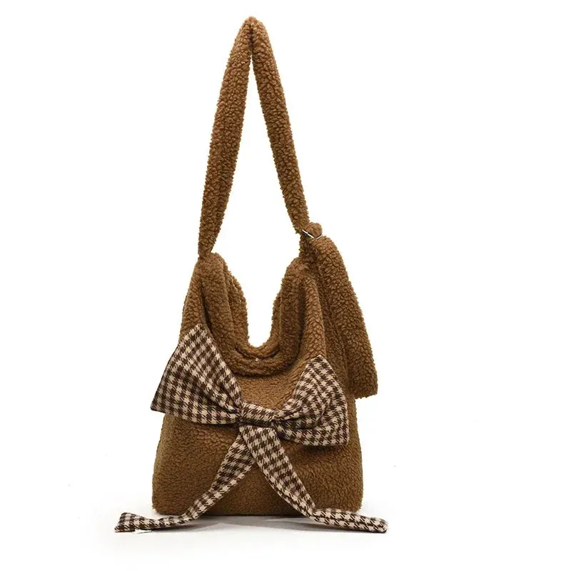 UAKISS  -  New Bow Sewing Thread Milk Cotton Versatile Shoulder Bags 2024 Hot Sale Retro Style Commute Fashion Single Women's Crossbody Bag