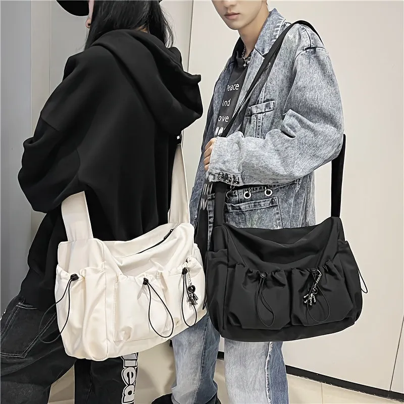 Uakiss Shoulder Bag, Pure Color Fashionable Tooling Crossbody Bag, Niche Postman Bag
