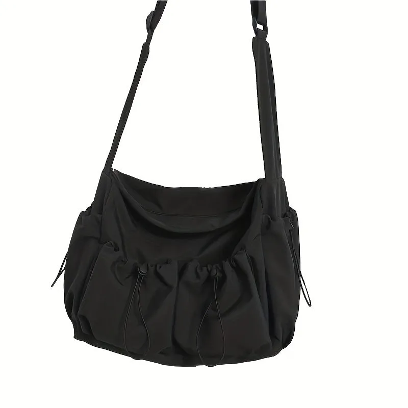 Uakiss Shoulder Bag, Pure Color Fashionable Tooling Crossbody Bag, Niche Postman Bag
