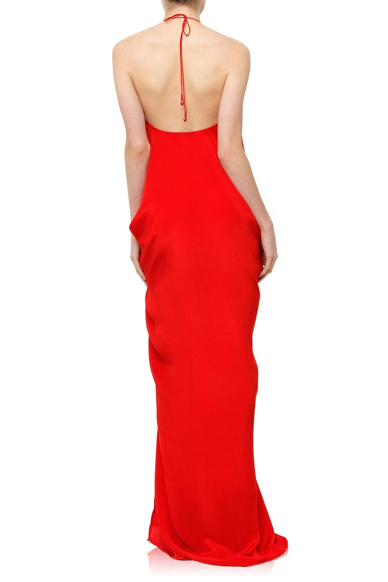 V Neck Kaftan Dress in RED