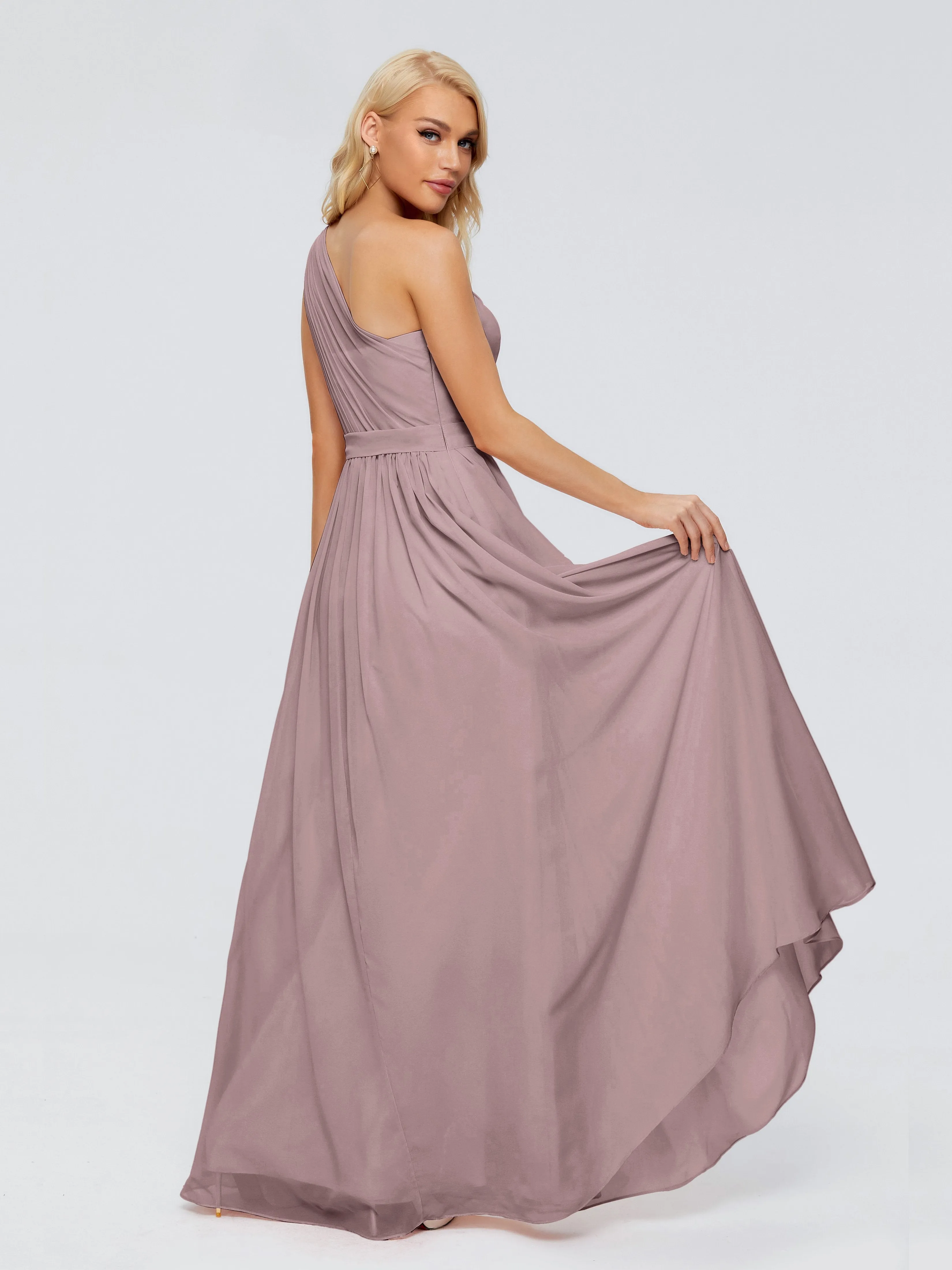 Vintage Mauve Bridesmaid Dresses Uk Arabella One Shoulder Sash Bridesmaid Dresses