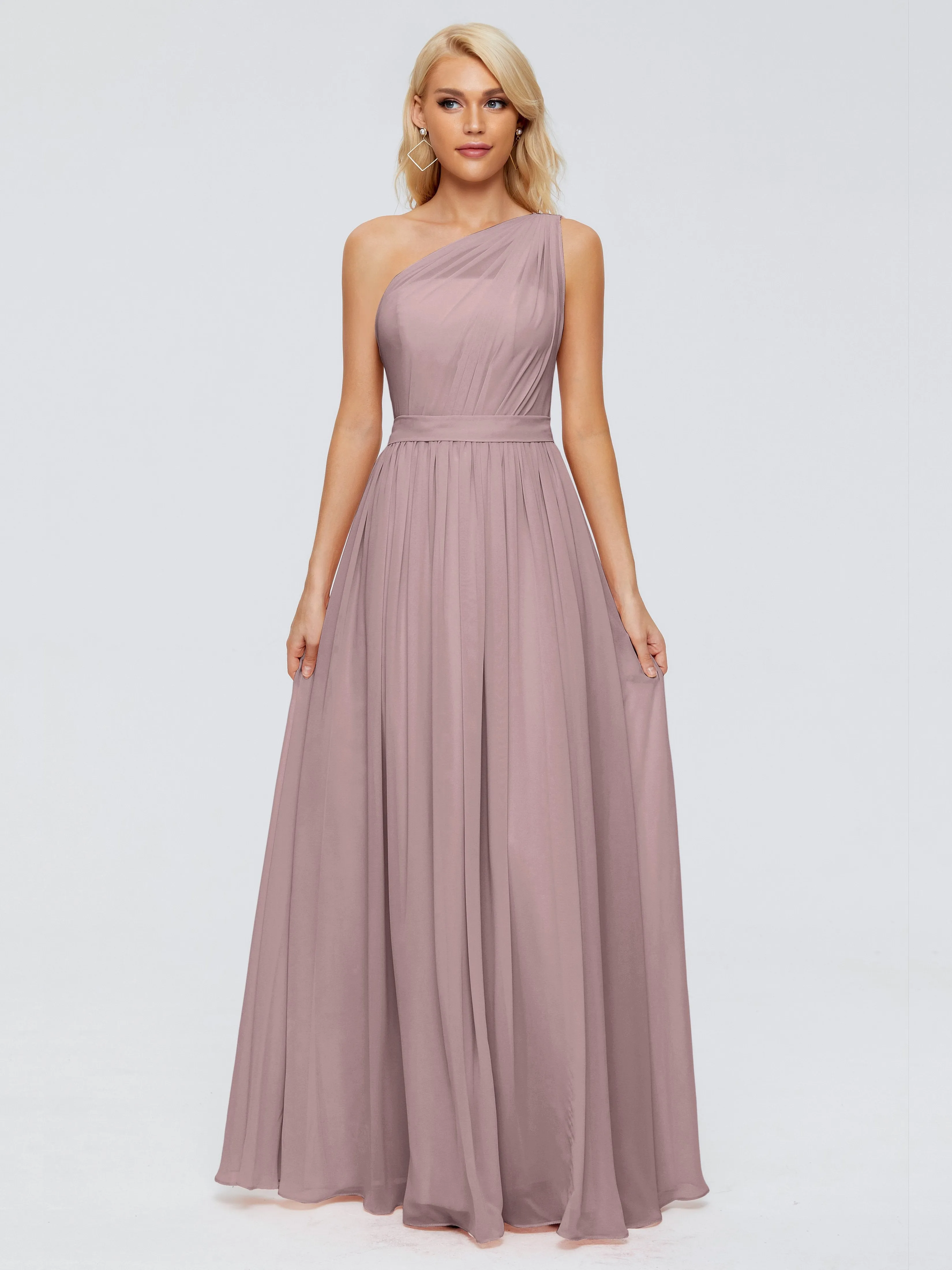 Vintage Mauve Bridesmaid Dresses Uk Arabella One Shoulder Sash Bridesmaid Dresses