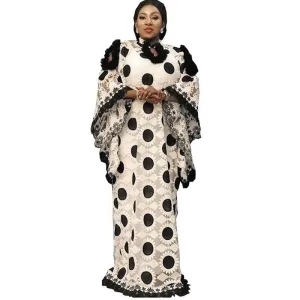 White Lace Women Boubou kaftan Dress