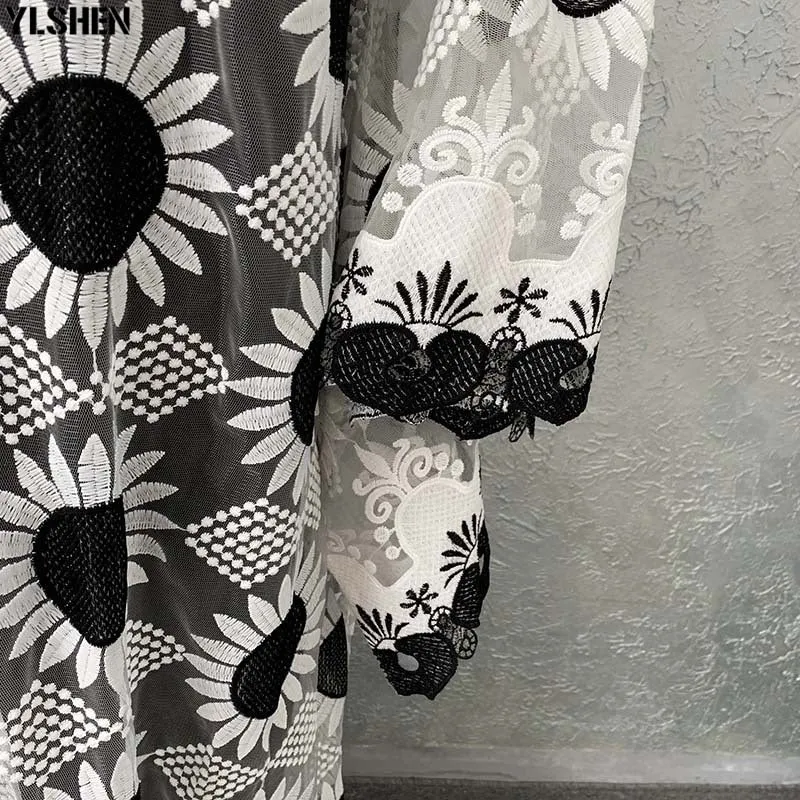 White Lace Women Boubou kaftan Dress