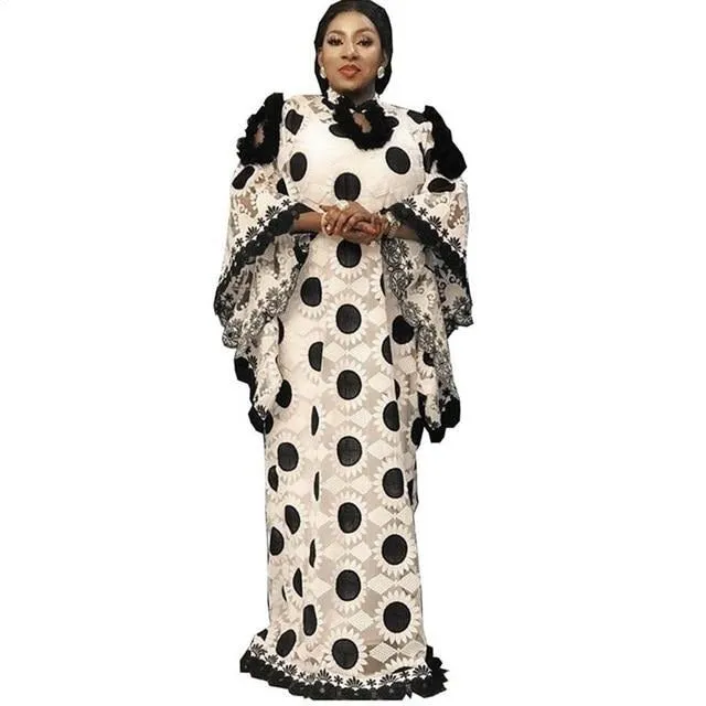White Lace Women Boubou kaftan Dress