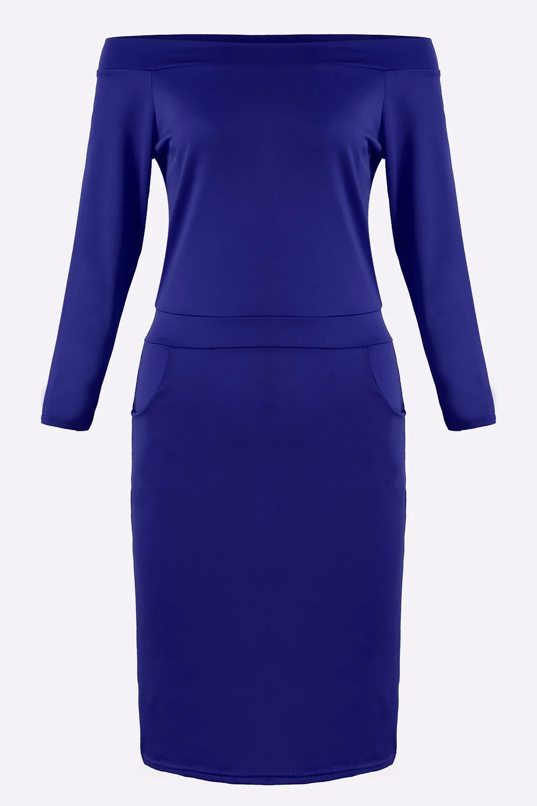 Wholesale Off The Shoulder Long Sleeve Side Pockets Dresses