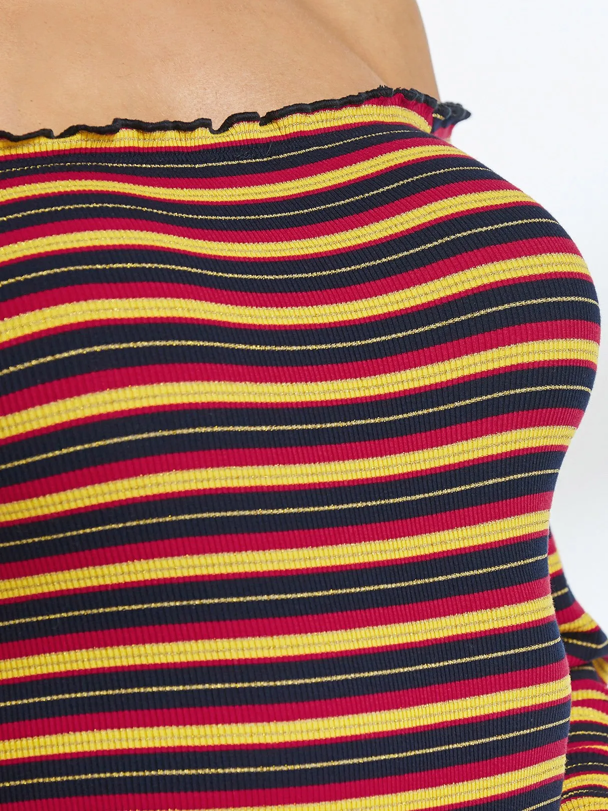 Wholesale Off The Shoulder Long Sleeve Stripe Dresses