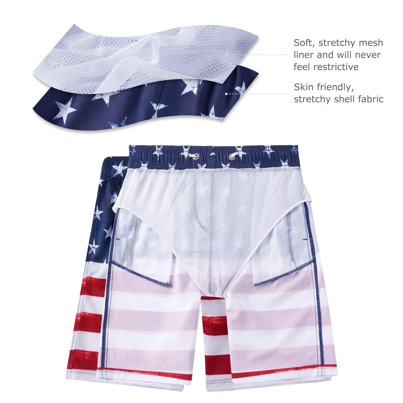 WILDBREATH Boys UPF 50  Quick Dry Swim Trunks