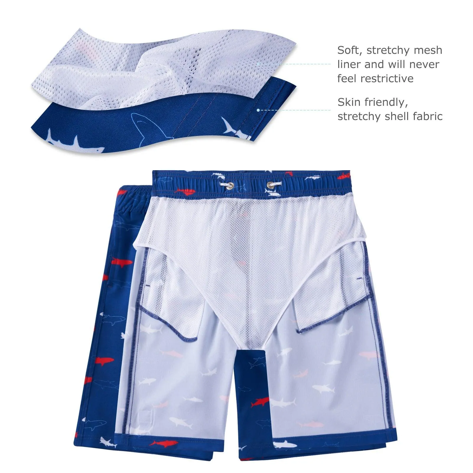 WILDBREATH Boys UPF 50  Quick Dry Swim Trunks