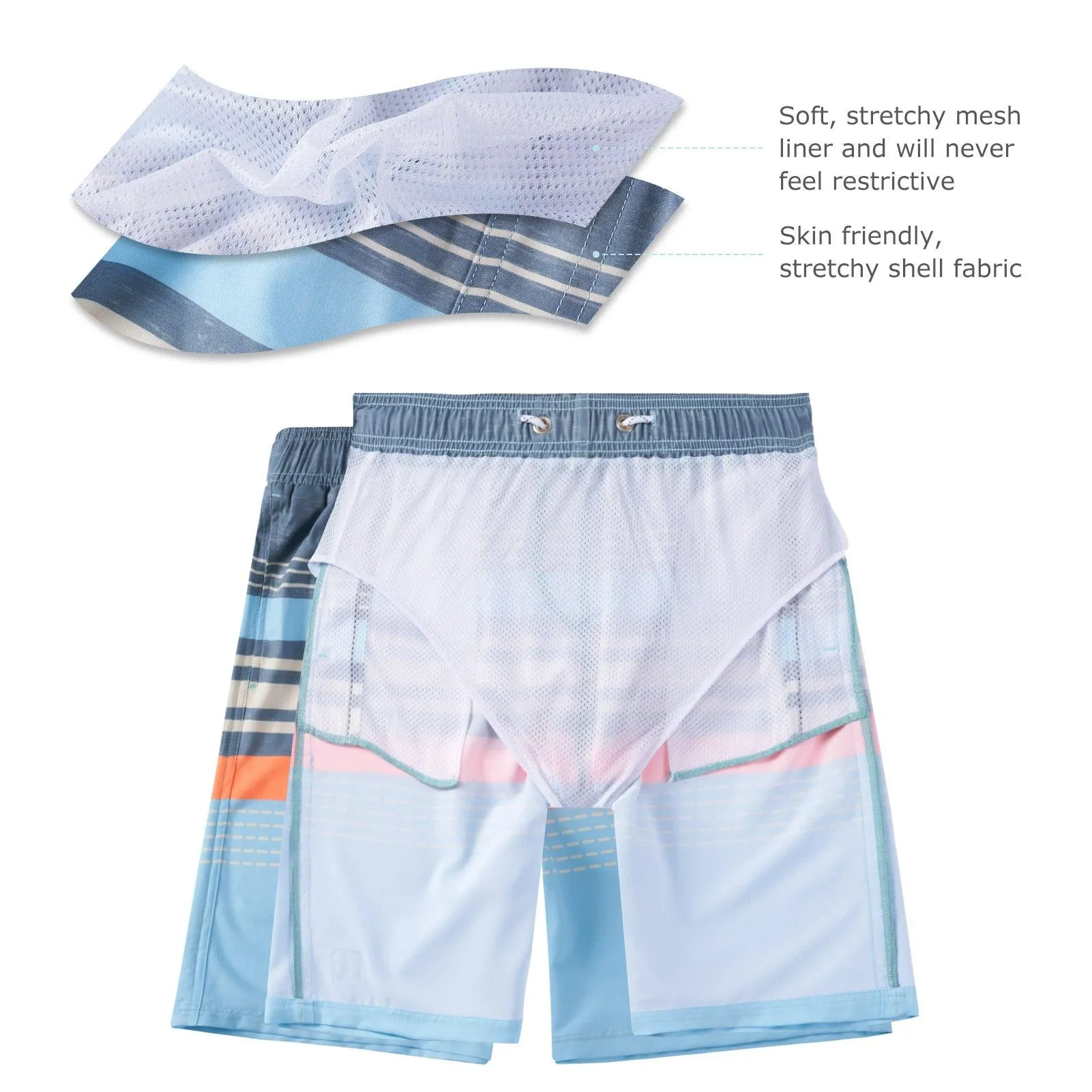 WILDBREATH Boys UPF 50  Quick Dry Swim Trunks