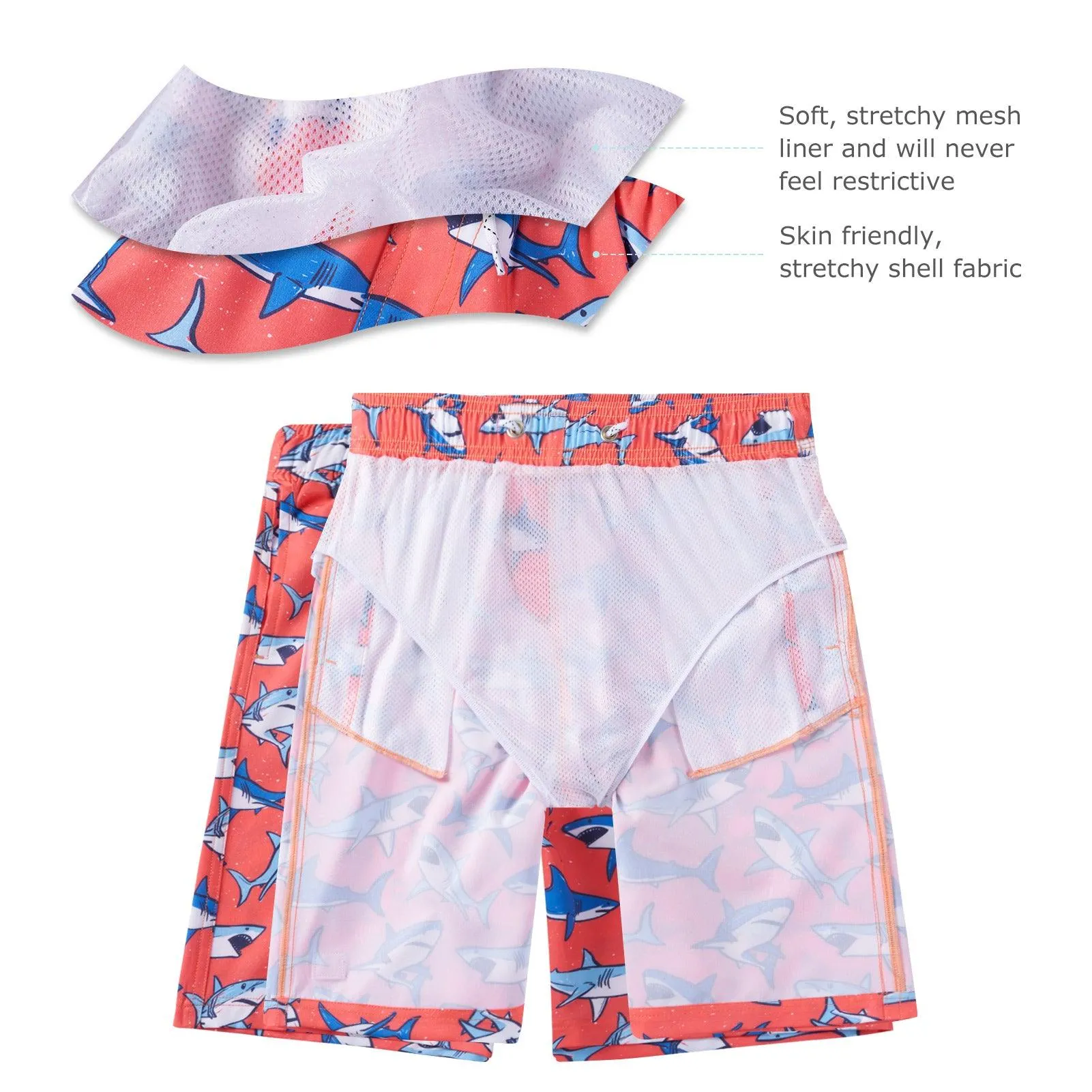 WILDBREATH Boys UPF 50  Quick Dry Swim Trunks
