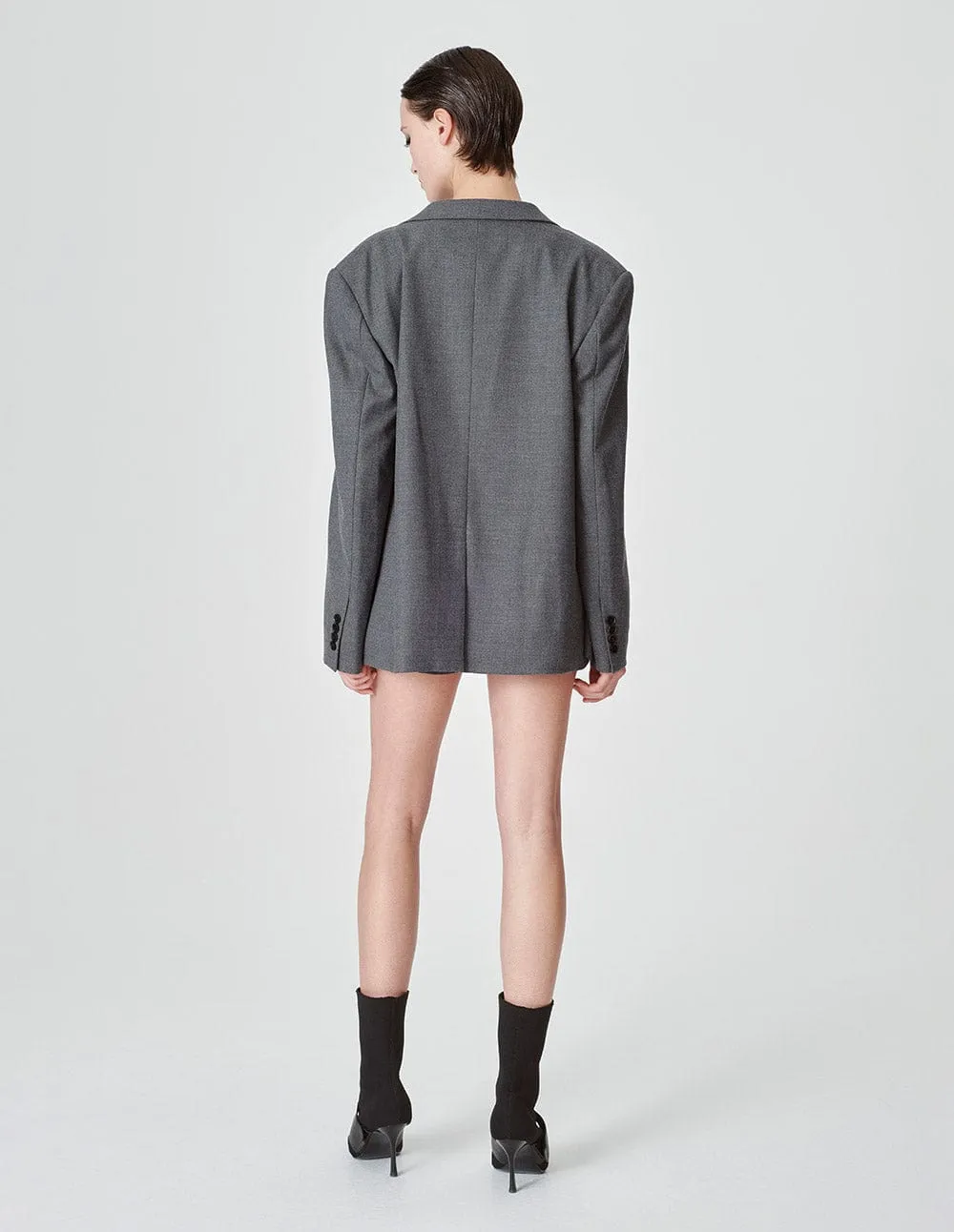 Women's Grey Wool Blend Blazer