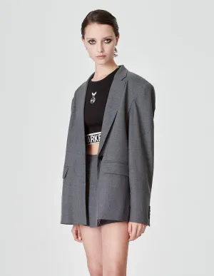 Women's Grey Wool Blend Blazer