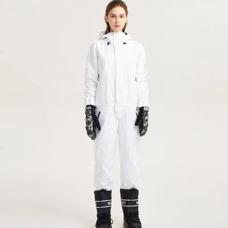 Women's Northfeel Hygge One Piece White Snowuits Ski Jumpsuits