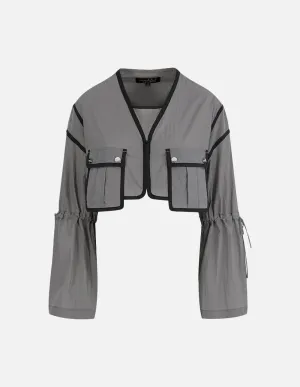 Women's V-Neck Long-Sleeved Short Coat
