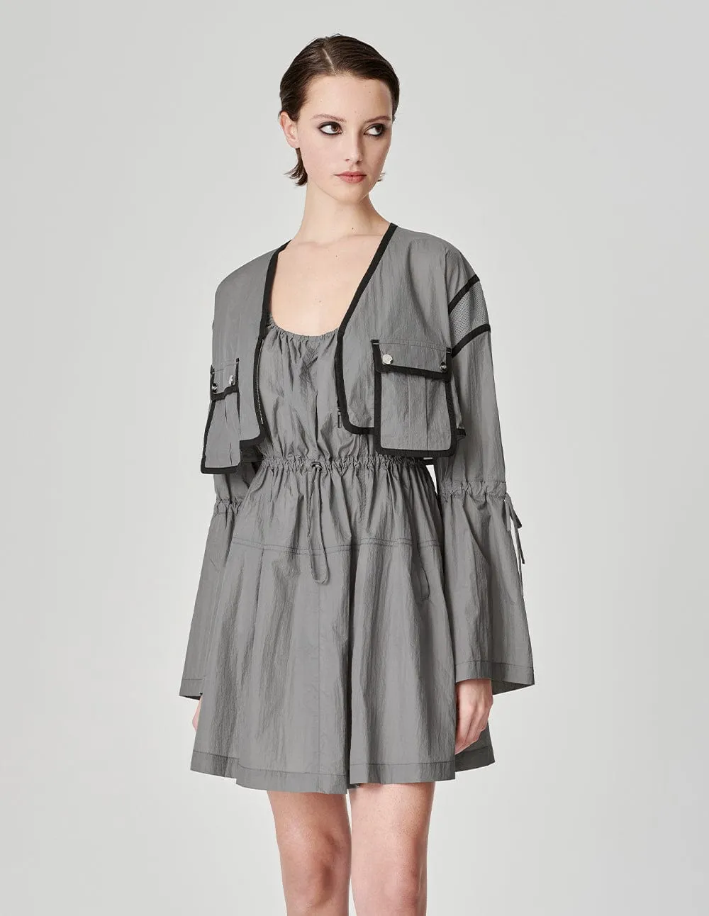 Women's V-Neck Long-Sleeved Short Coat